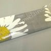 Pencil case in grey with daisy pattern, HALF PRICE SALE