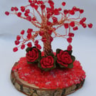 Red heart tree and roses decoration