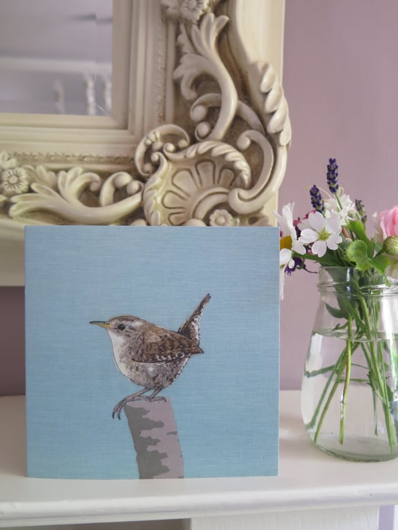 Wren card, bird cards, garden bird, blank card, bird watching, bird lover