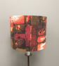 Abstract 50s Barkcloth Orange and Olive MID CENTURY VIntage fabric Lampshade - Image 3