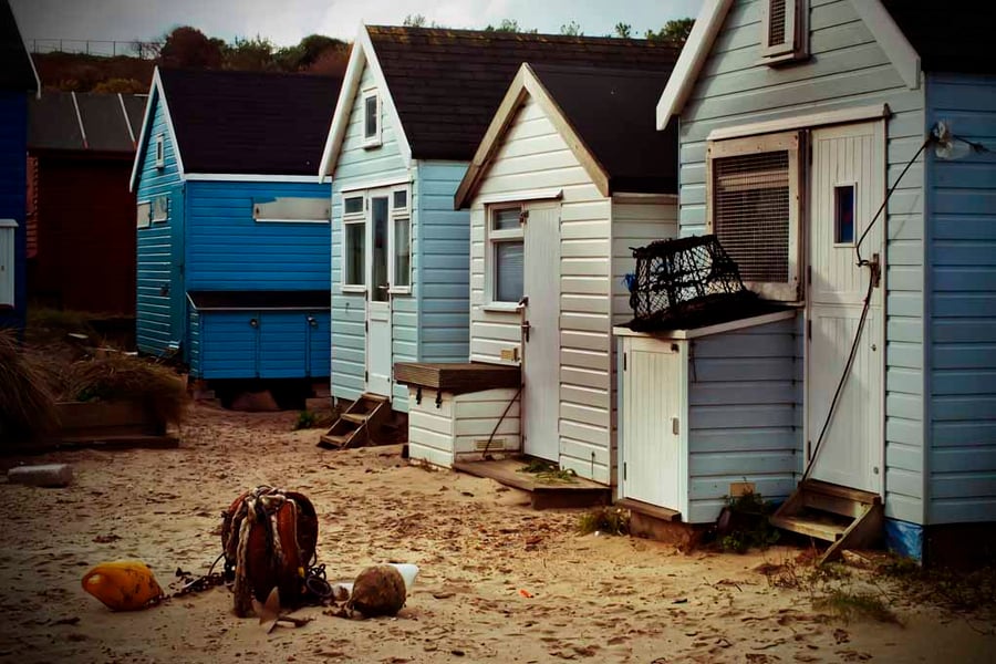 Beach Huts Hengistbury Head Dorset England Photograph Print