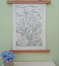 'Spring has Sprung', Lino Print in Sage Green on Natural Lokta Paper - Image 1