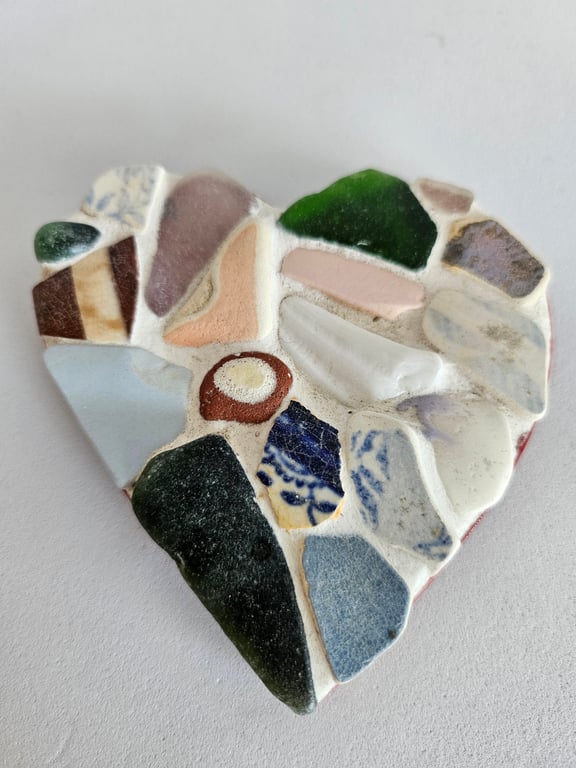 Found Pottery Shard Heart