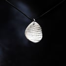 Handmade Fine Silver Shell Pendant from Real Shell Imprint