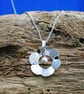 Silver and Pearl Flower Pendant, Sterling Silver Flower Necklace.