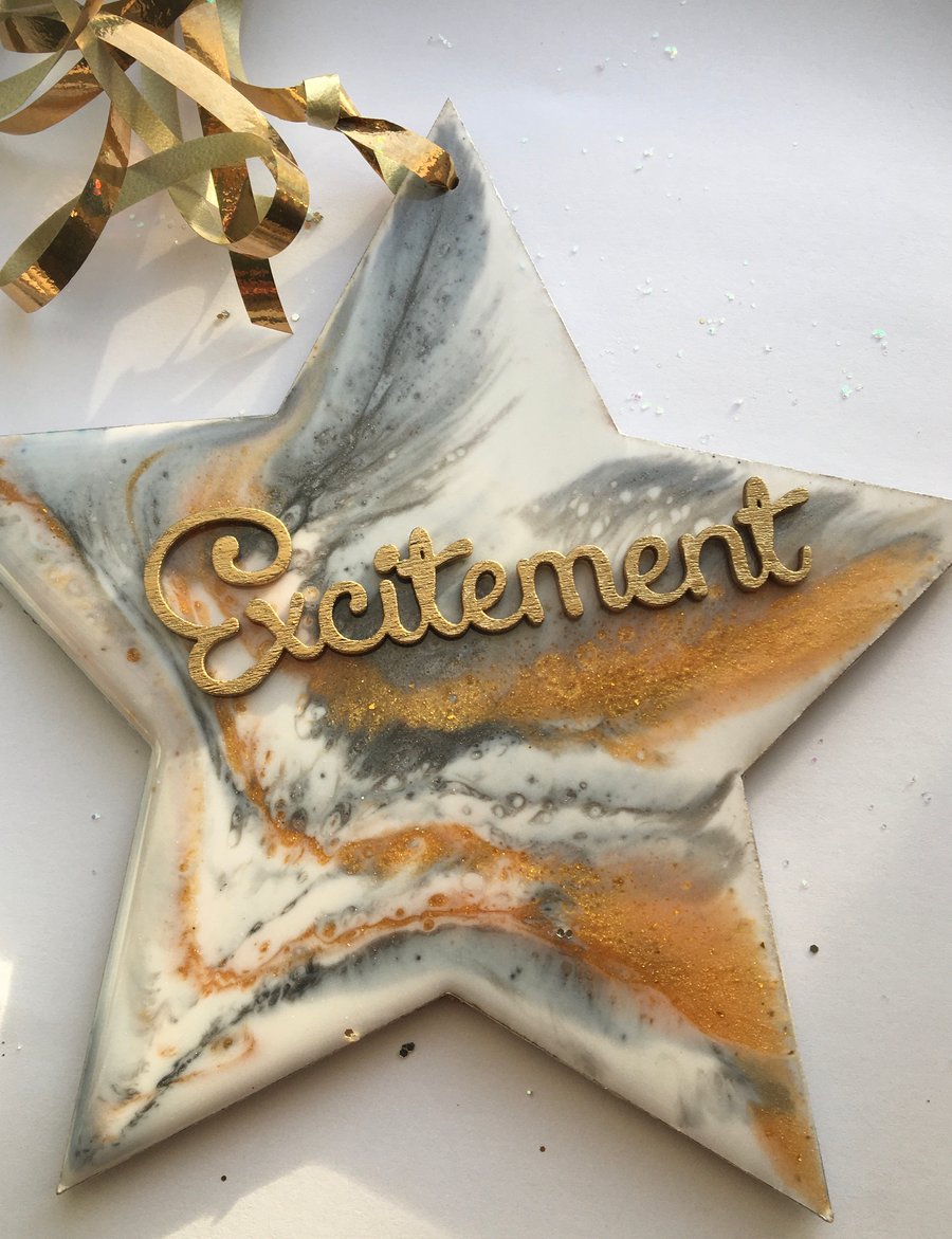 SALE. Christmas decoration, star, white, gold, silver, Excitement