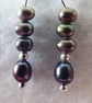 Freshwater Peacock Pearls and Sterling Silver Earrings  - Image 5
