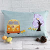 Campervan Cushion with Tree and Flowers