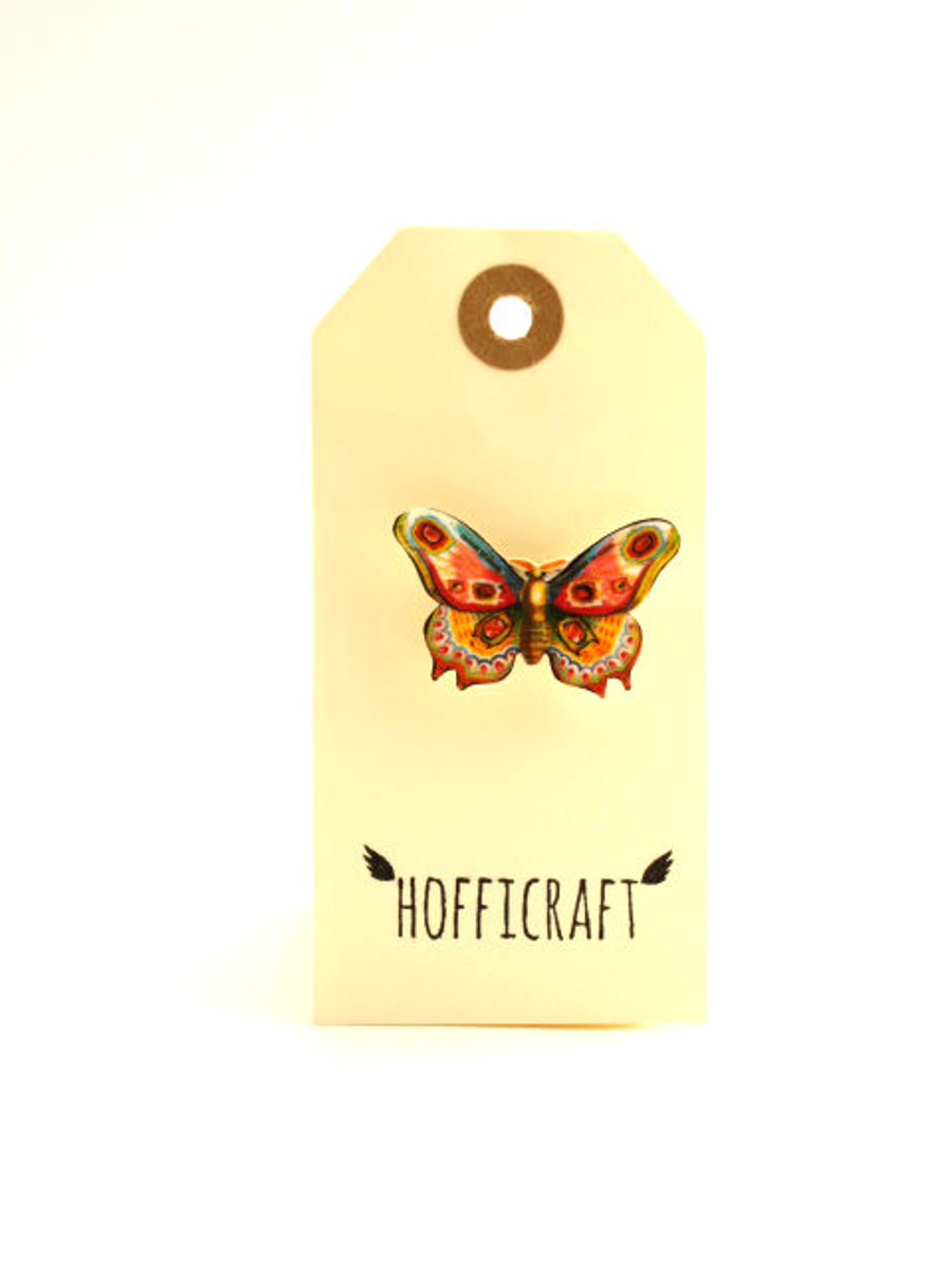 Colourful Vintage Moth Brooch