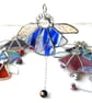 Angel Bell Suncatcher Stained Glass BlueWhite  044 - Image 4