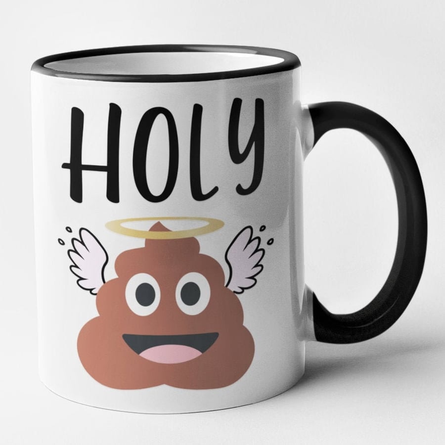 Holy (poo emoji)  Mug Funny Novelty Poo Emoji Birthday Christmas Gift