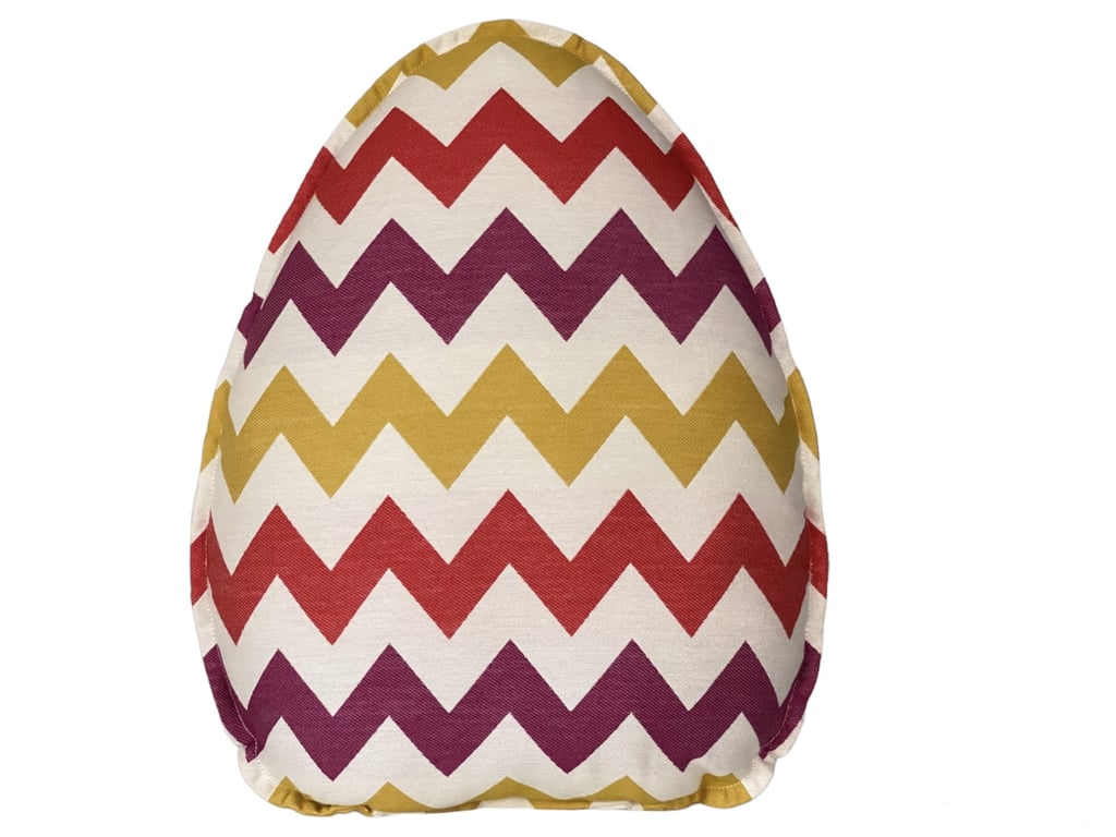 Easter Egg Shaped Cushion Red Purple Mustard Zig Zag Pillow Spring Decor Gift 