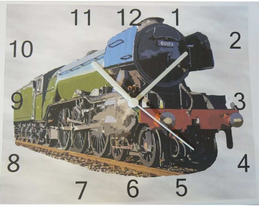 flying scotsman wall clock, train engine locomotive clock british rail steam 