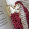 Bookmark, Handmade macrame boho inspired reading accessory - merlot