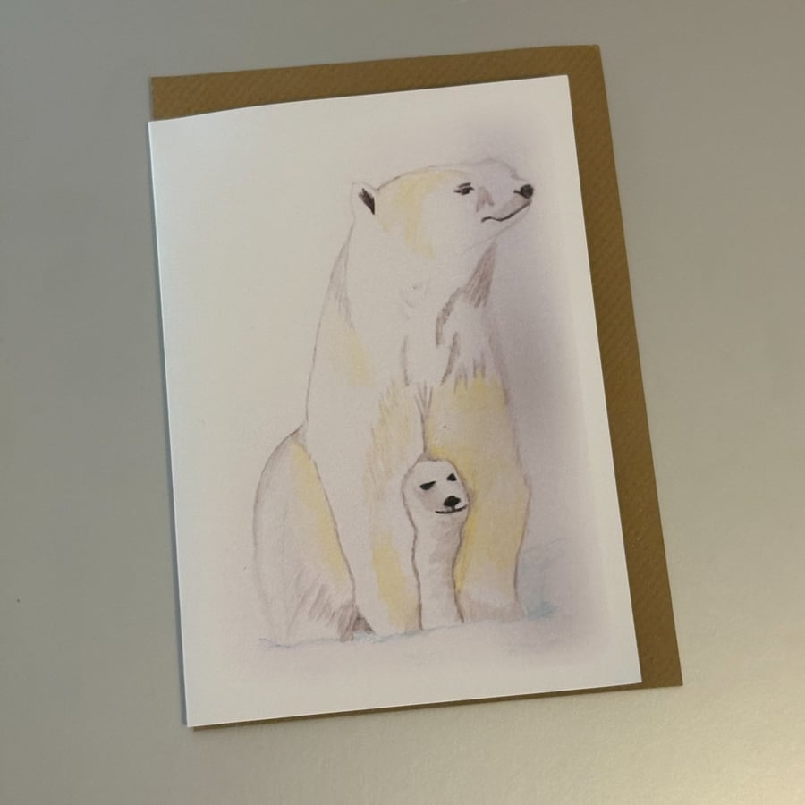 2 Polar Bears A5 Greeting Cards 