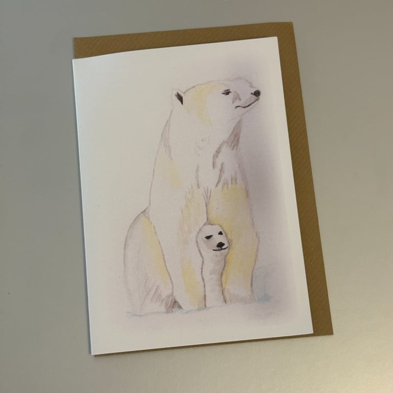 2 Polar Bears A5 Greeting Cards 