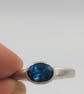 Hand Forged London Blue Topaz Sterling Silver Ring - Size M - Image 10