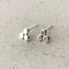 Silver Mini Studs 5mm - Small Earrings - Pebbles Granulation Dots - Sterling Sil