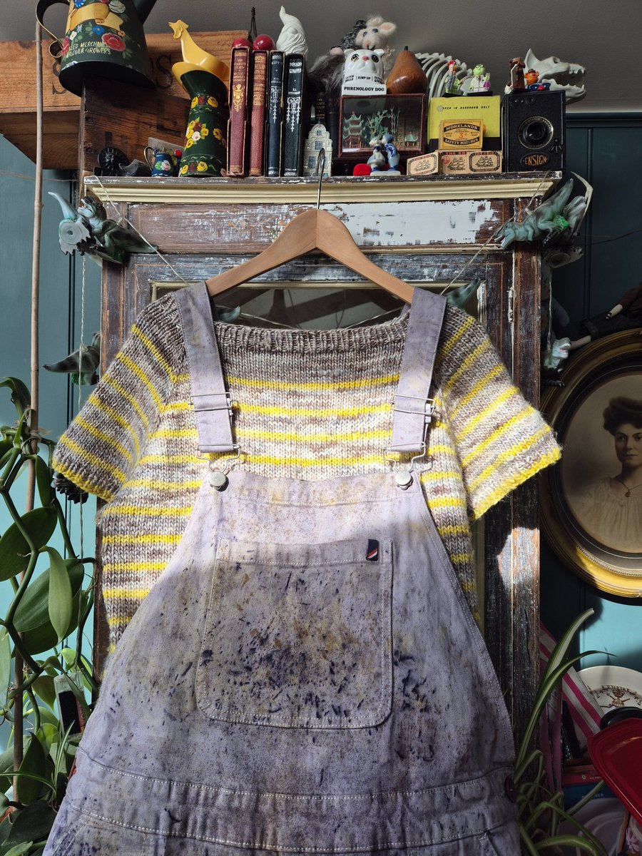 Naturally dyed artist dungarees