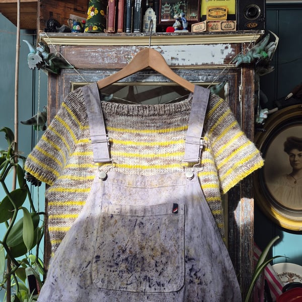Naturally dyed artist dungarees