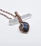 Wire Wrapped Faceted Blue Labradorite and Copper Pendant - Image 2