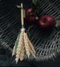 Lughnasadh Altar Broom: Wheat, Carnelian Crystal & Silver Sun Charm