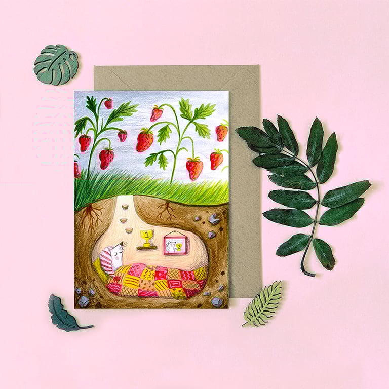 Mouse Card  - Blank Card - Greeting Card
