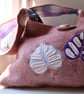 Recycled cashmere shoulder bag with leaf appliques - Image 2