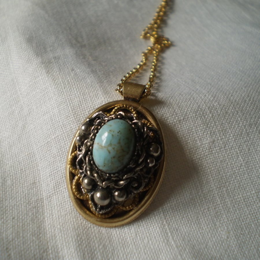 Art Deco Turquoise  Necklace