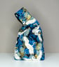 Reversible Japanese Knot Bag - Cranes and Chrysanthemums - Black Satin Lined - Image 2