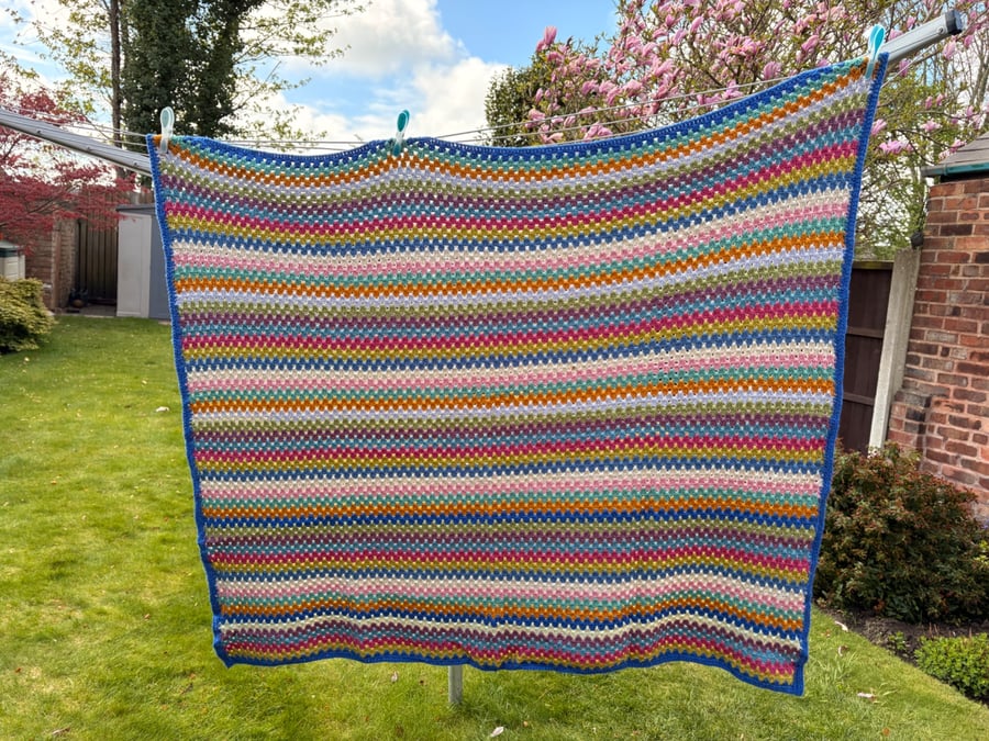 Hand crocheted granny blanket