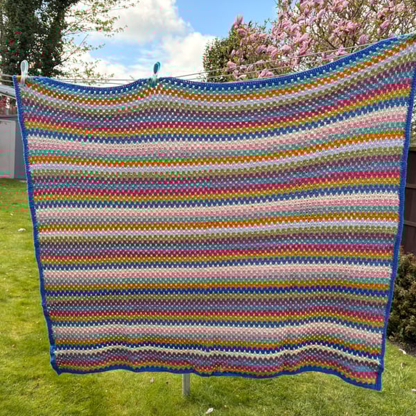 Hand crocheted granny blanket