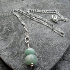 Amazonite Semi Precious Gemstone Sterling Silver Pendant