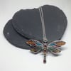 CUSTOM ORDER For Fiona Stuart Dragonfly Pendant (Green, Blue & Purple Colours)