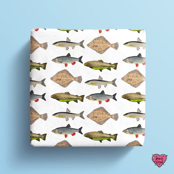 Freshwater fish wrapping paper for fishermen or women