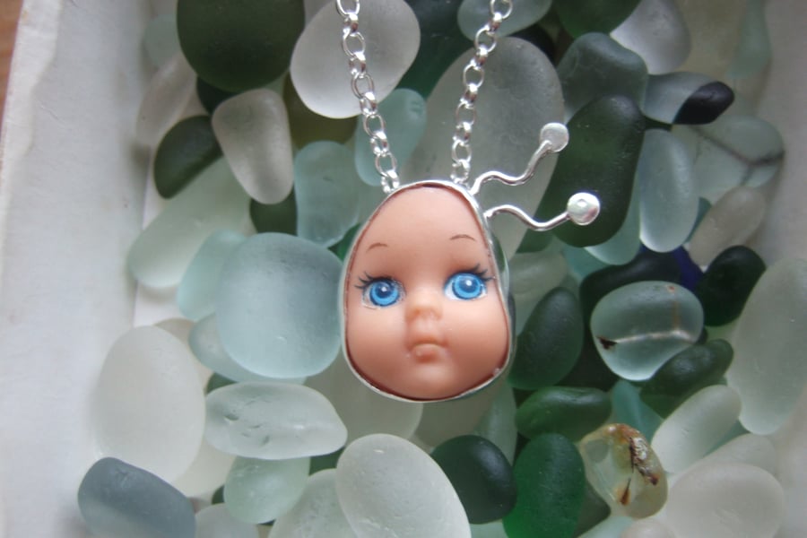 Sterling Silver Doll Face Pendant No. 7