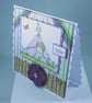 Any occasion greetings card - little girl and dog camping - Image 4