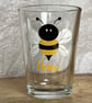 Bumble bee glass personalised gift birthday summer drinks