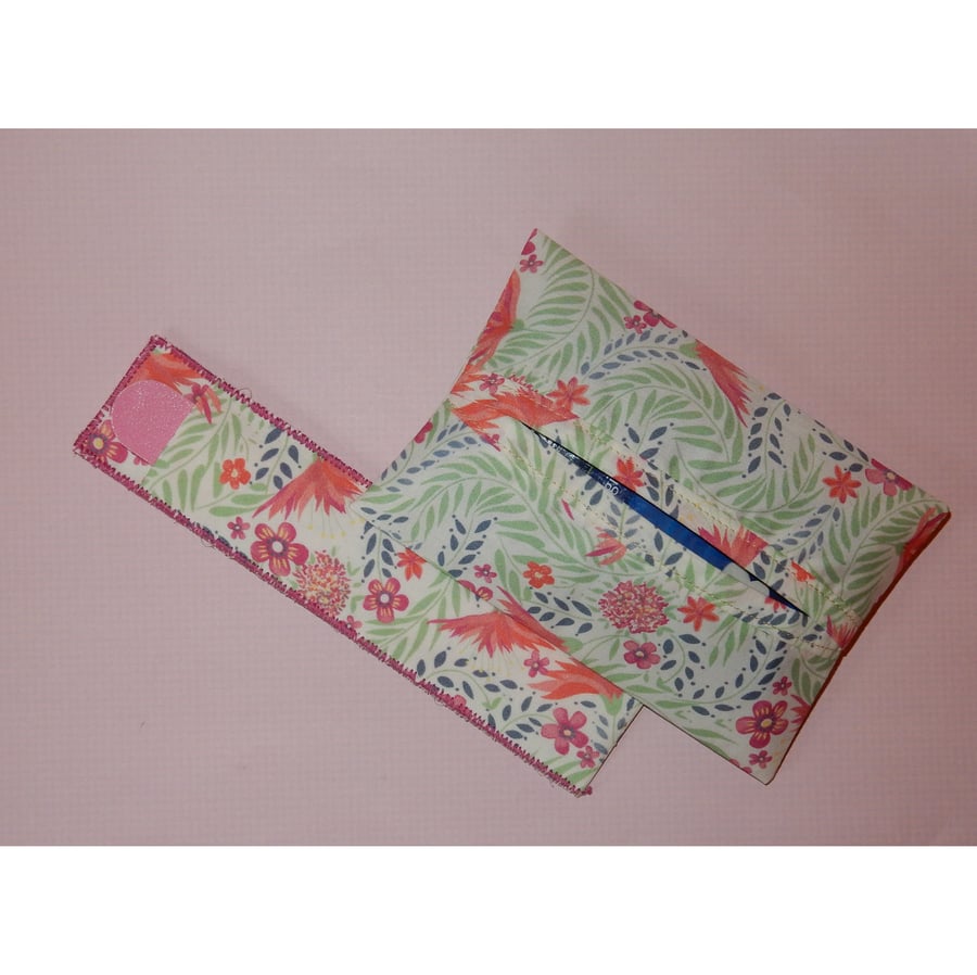 Pocket tissue holder and emery board in case - Liberty print floral