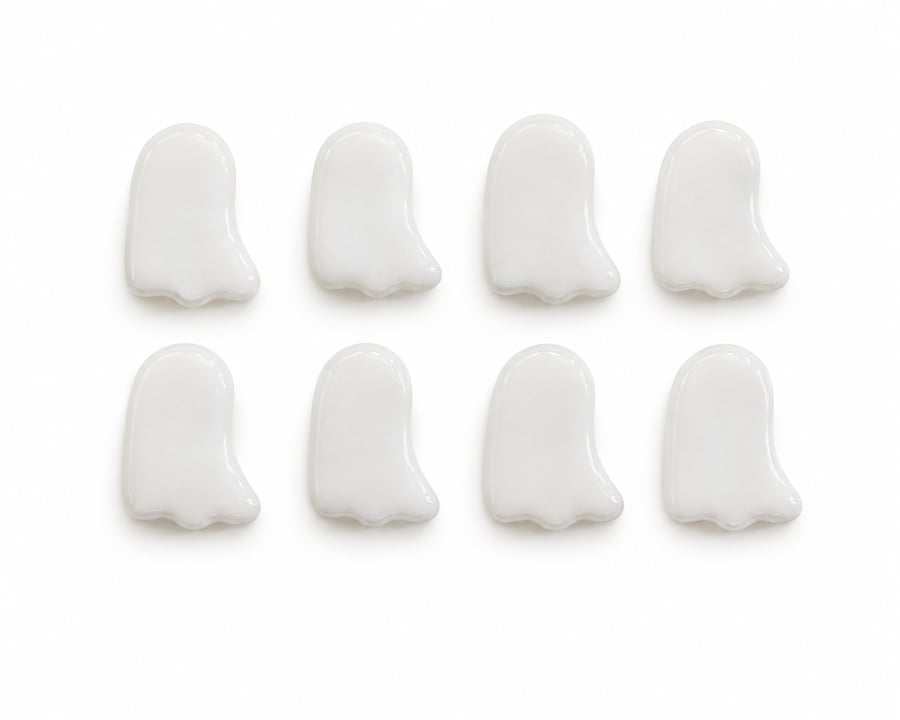 Pack of 8 halloween ghosts for glass fusing made with Bullseye 90coe glass