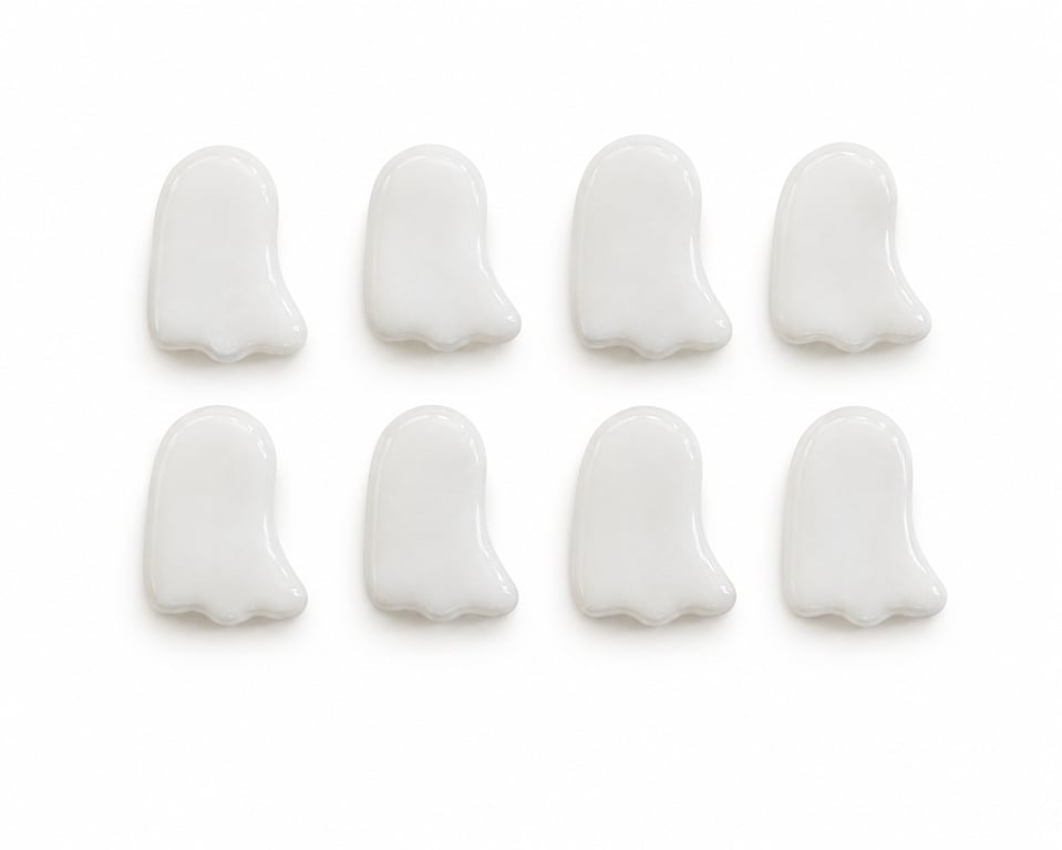 Pack of 8 halloween ghosts for glass fusing made with Bullseye 90coe glass