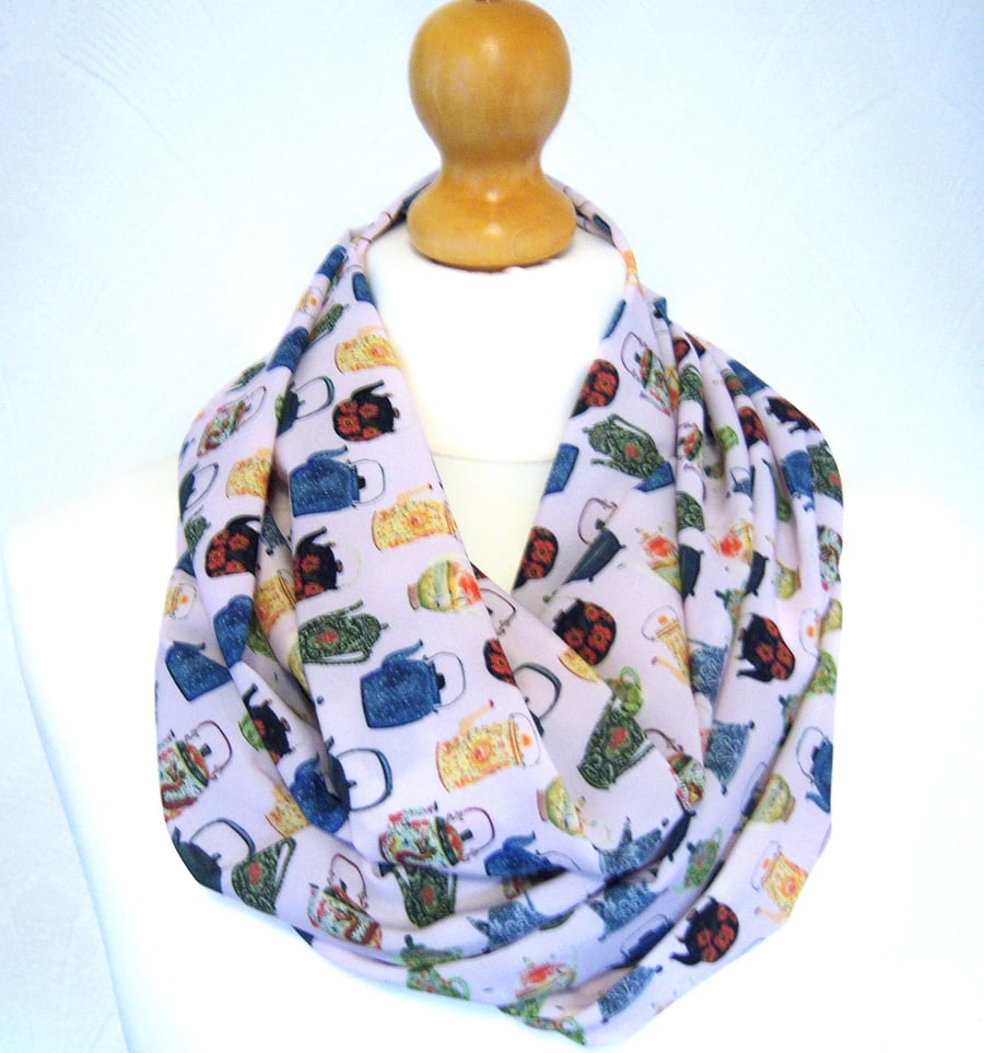 Teapots infinity scarf loop scarf chiffon scarf cowl