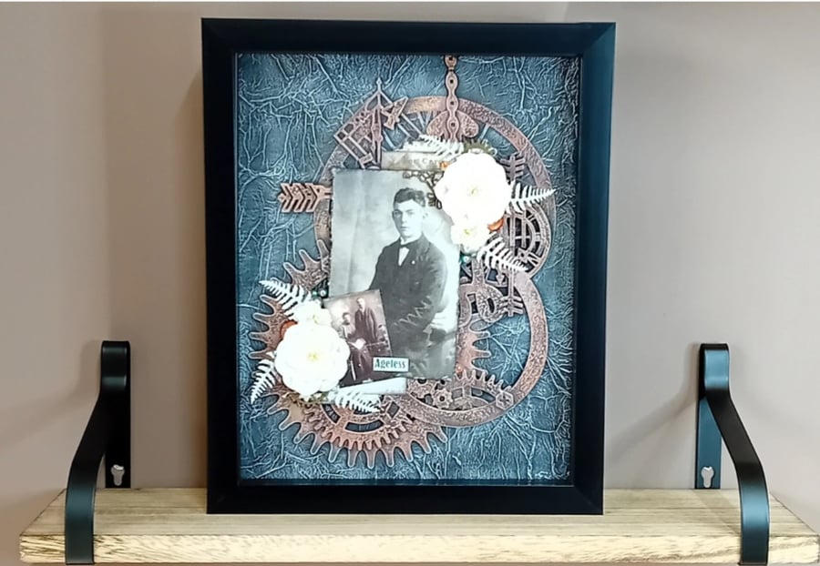 Steampunk Industrial mixed media handcrafted gift