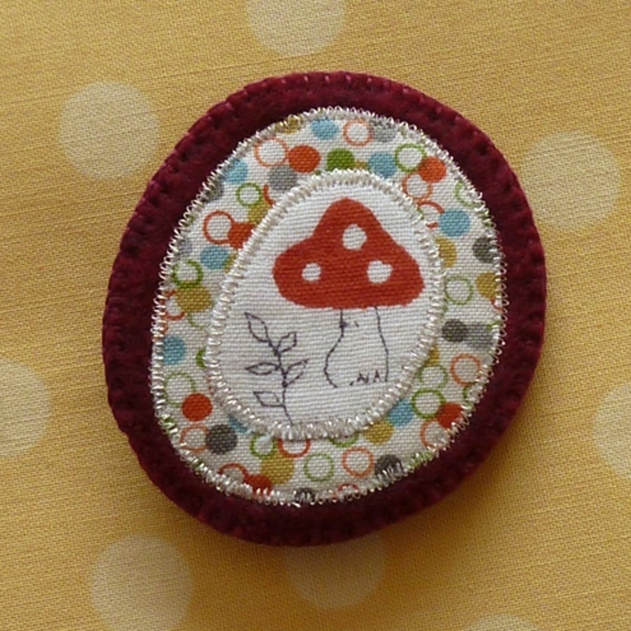 Cute Mushroom Felt Brooch