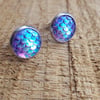 Mermaid scale hypoallergenic stainless steel stud earrings