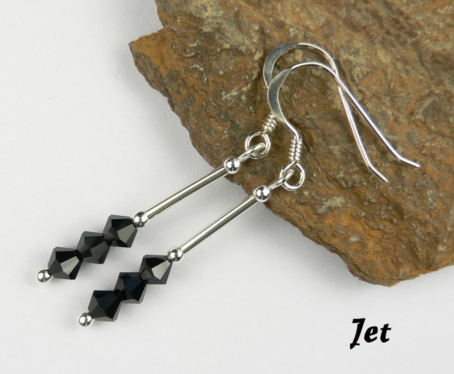 Preciosa crystal drop earrings, sterling silver, 4mm, bicone, 8 colours gift box