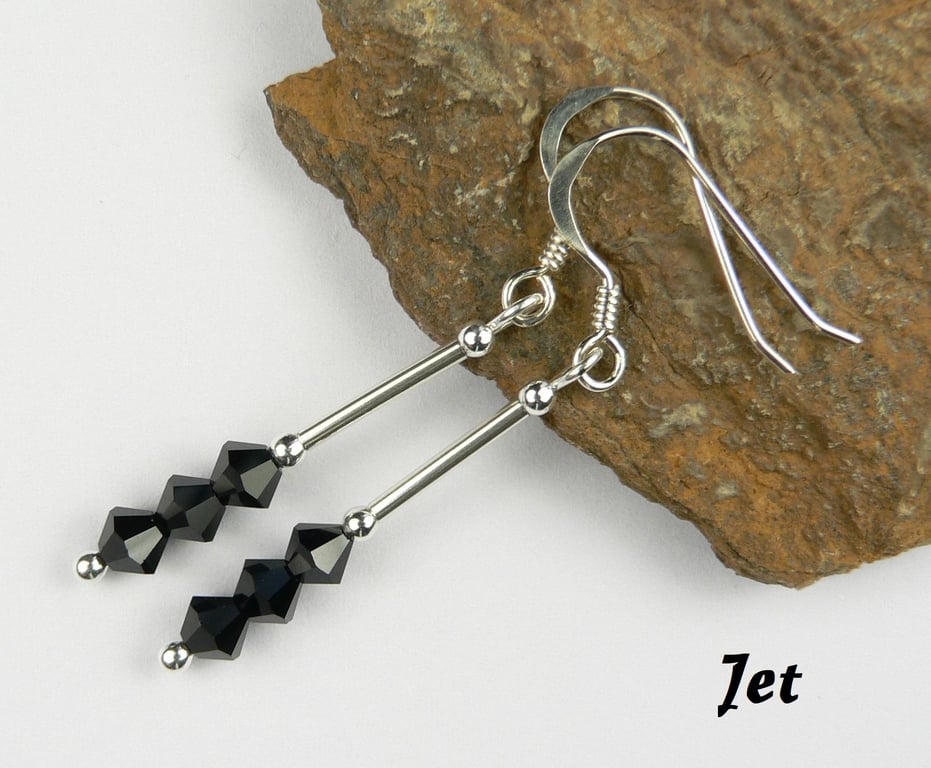 Preciosa crystal drop earrings, sterling silver, 4mm, bicone, 8 colours gift box