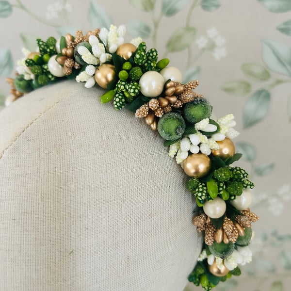 Old Irish Floral Headband 