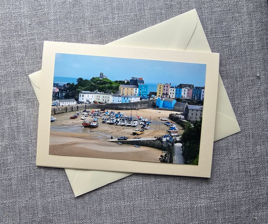 Tenby, Pembrokeshire Large Photographic Card Size 7" x 5" 