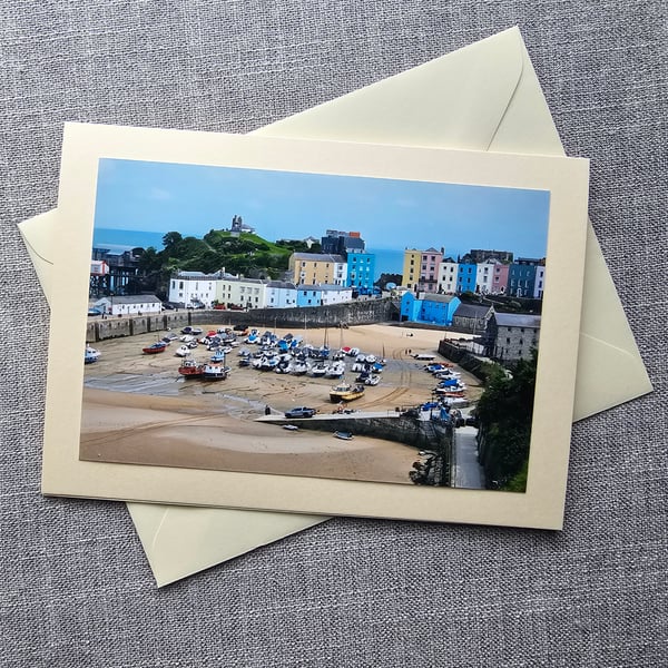 Tenby, Pembrokeshire Large Photographic Card Size 7" x 5" 